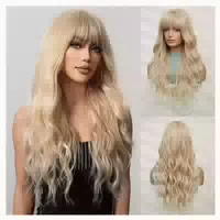Lange Gewellte Blonde Synthetische Perücke für Frauen Hitzeb 1 st