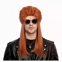 Perücke Herren Lange Lockige Mullet 70er 80er Heavy Metal Sc 1 st