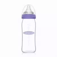 Lansinoh Momma Glas Babyflasche 240ml mit Natural Wave Silikonsauger m