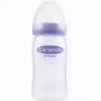 Lansinoh Momma Glas Babyflasche 240ml mit Natural Wave Silikonsauger m