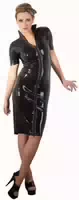 Kleid aus Latex in Midilänge mit 2 Wege Zip