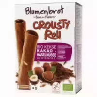 Keksrollen Crousty Roll mit Kakao Haselnuss Creme, Glutenfrei