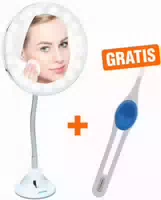 Led Kosmetik Spiegel mit Saugnapf und 18 Leds, 10 Fach Vergrößung Sowie Flexibler Wandhalterung