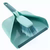 Leifheit Hochwertiges Handkehrset, Schaufel mit Schmutzkammer & Feger, Türkis