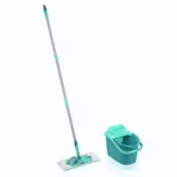 Leifheit Reinigungs Set Power Clean, Wischer mit Bezug, Eimer mit Presse