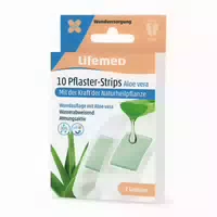 Lifemed 10 Pflaster Strips Weiß Aloe Vera 2 Größen, 1 Pack 10 St
