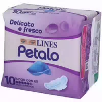 Lines Petalo Blu Lang Saugfähig mit Flügeln 10 Stück Lines