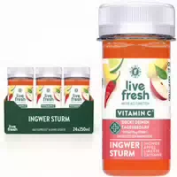 Livefresh Ingwer Shot Vitamin C Kaltgepresst – Ingwer Sturm – Natürliches Vitamin C