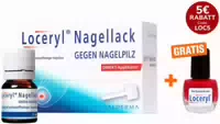 Loceryl Nagellack gegen Nagelpilz 3 ml Direktapplikator Gratis Nagellack Rot 1 Stück