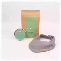 Rotznäschen Set Grau | Kräuterpads & Halstuch 15 st