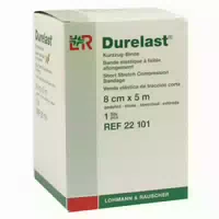 Lohmann & Rauscher Durelast Ultrakurzzugbinde, mit Verbandklammern, Cremefarben 1 Stück, Einzeln in Faltschachtel, Maße: 15 cm X 5 m 1 st
