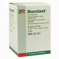 Lohmann & Rauscher Durelast Ultrakurzzugbinde, mit Verbandklammern, Cremefarben 1 Stück, Einzeln in Faltschachtel, Maße: 15 cm X 5 m 1 st