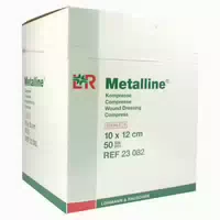 Lohmann & Rauscher Metalline Kompressen, Aluminiumbeschichtet, Steril, Wundschonend 1 Packung = 50 Stück, im Spenderkarton, Maße: 10 X 12 cm 50 st