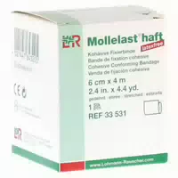 Lohmann & Rauscher Mollelast Haft Kohäsive Fixierbinde Weiß 4 m X 6 cm 1 st