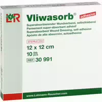 Vliwasorb Adhesive Superabsorberkompresse Hohe Saugkapazität 12x12 Cm