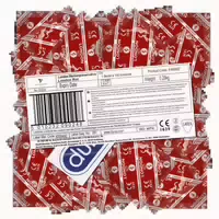 Red – 100 Rote Kondome, Erdbeeraroma 56 Mm, Langes Reservoir 100 Kondome