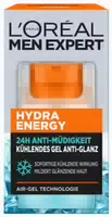 Loréal Men Expert Hydra Energy Kühlendes Feuchtigkeits Gel Anti Glanz Gesichtscreme