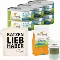 I Love My Cat Sparset Für German Rex Nassfutter Und Trockenfutter Mit Lachs Und Truthahn