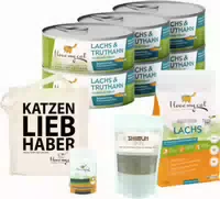 I Love My Cat Sparset für Russisch Blau Trocken und Nassfutter mit Lachs und Truthahn