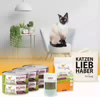I Love My Cat Sparset für Siamkatze Nassfutter und Trockenfutter mit Huhn Nahrungsergänzung