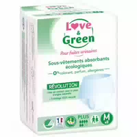Love & Green gegen Blasenschwäche Absorbierende Unterwäsche 8 Einlagen Größe: m