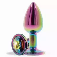 Lovelyness Multicolor Analplug Rund und Zierstein aus Metall