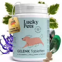 Lucky Pets Gelenktabletten für Hunde – Grünlippmuschel, Glucosamin, Msm & Teufelskralle
