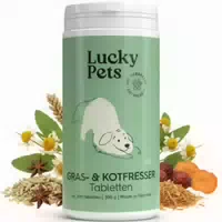 Lucky Pets Gras & Kotfresser Tabletten Hund – Mit Ulmenrinde Und Heilerde – 100 % Pflanzlich