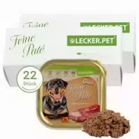 22 X 150 G Lecker Pet Ginos Feine Paté Reich An Rind Hundefutter Nassfutter Vollnahrung