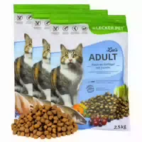 7,5 kg Lecker Pet Leos Adult Geflügel & Forelle Katzenfutter Trockenfutter Vollnahrung