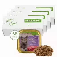 Lecker Pet Emilys Feine Paté Reich an Rind Katzenfutter Nassfutter Vollnahrung