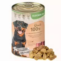Lecker Pet Ginos 100 % Muskelfleischwürfel Rind & Schwein Hundefutter Nassfutter