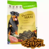 Lecker Pet Ginos Adult Maxi mit Huhn Hundefutter Trockenfutter Vollnahrung