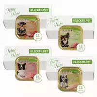 Lecker Pet Ginos, Josies, Lunas & Paulas Feine Patà© Hundefutter Nassfutter Mix