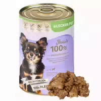 Lecker Pet Ginos 100 % Muskelfleischwürfel Rind & Schwein Hundefutter Nassfutter