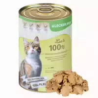 Lecker Pet Leos 100 % Hühnermuskelfleisch Katzenfutter Nassfutter