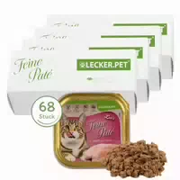 Lecker Pet Leos Feine Paté Reich an Huhn Katzenfutter Nassfutter Vollnahrung
