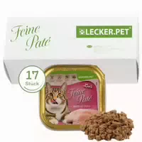 Lecker Pet Mias Feine Paté Reich an Lachs Katzenfutter Nassfutter Vollnahrung