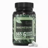 Magnesium Bisglycinat 250 Kapseln Hochdosiert mit 362 mg Magnesium Pro Tag Nature Flow