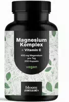 Magnesium Komplex Hochdosiert 200 Kapseln 400 mg Pro Tag Bloom Naturals