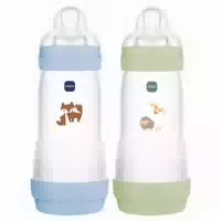 Mam 2 Babyflaschen Easy Start 4 Monate und Mehr Rate 3 Farbe : Ozean Sand