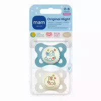 Mam Original Night Silikonschnuller 0 6 Monate, Blau Creme