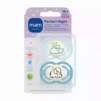 Mam Original Night Silikonschnuller 16 Monate, Blau Creme