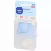 Mam Original Silikon Schnuller 0–6 Monate Blau Neutral 2 Stück