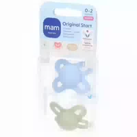 Mam Original Start Silikon Schnuller 0–2 Monate Blau Grün