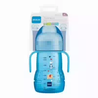 Mam Trainer Trinklernflasche mit Griffen, Tropffreiem Sauger & Trinkschnabel 220ml Weiß, Ab 4 Monate