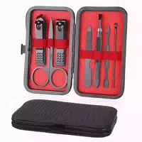 Maniküre Pediküre Nagelset Edelstahl Ledertasche 7 Teilig Sc 1 st