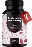 D Mannose mit Cranberry & Vitamin C 180 Kapseln 2100 mg Bloom Naturals