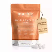 Marble© Multivitamin Complete Plus – 120 Kapseln Vegan 27 Pflanzenextrakte & Mikronährstoffe