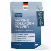 Marine Kollagen Pulver 10 000mg Hochdosiert, Geschmacksneutral aus Tunafisch 350g Raibu